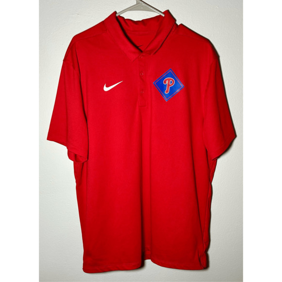 Nike Dri Fit MLB Philadelphia Phillies Graphic Performance Polo Shirt Men’s Sz L - Picture 1 of 9
